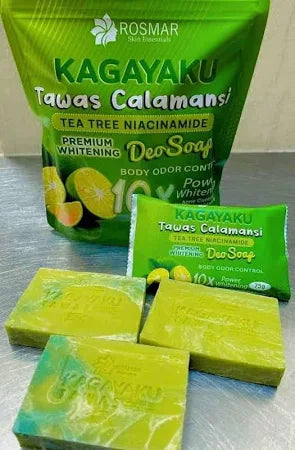 ROSMAR Tawas Calamansi Deo Soap 75g NEW PACKAGING 10x Power Whitening