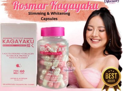 ROSMAR Kagayaku Capsule (GLUTATHIONE + COLLAGEN + ORAL SUNBLOCK + SLIM ROSMAR SKIN ESSENTIALS ROSMAR Kagayaku Capsule (GLUTATHIONE + COLLAGEN + ORAL SUNBLOCK + SLIM ROSMAR SKIN ESSENTIALS